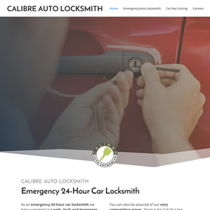 Calibre Auto Locksmiths Website Home Page